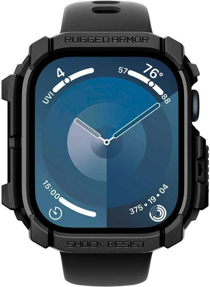 Dėklas Apple Watch 10 (42mm) Spigen Rugged Armor Matte juodas