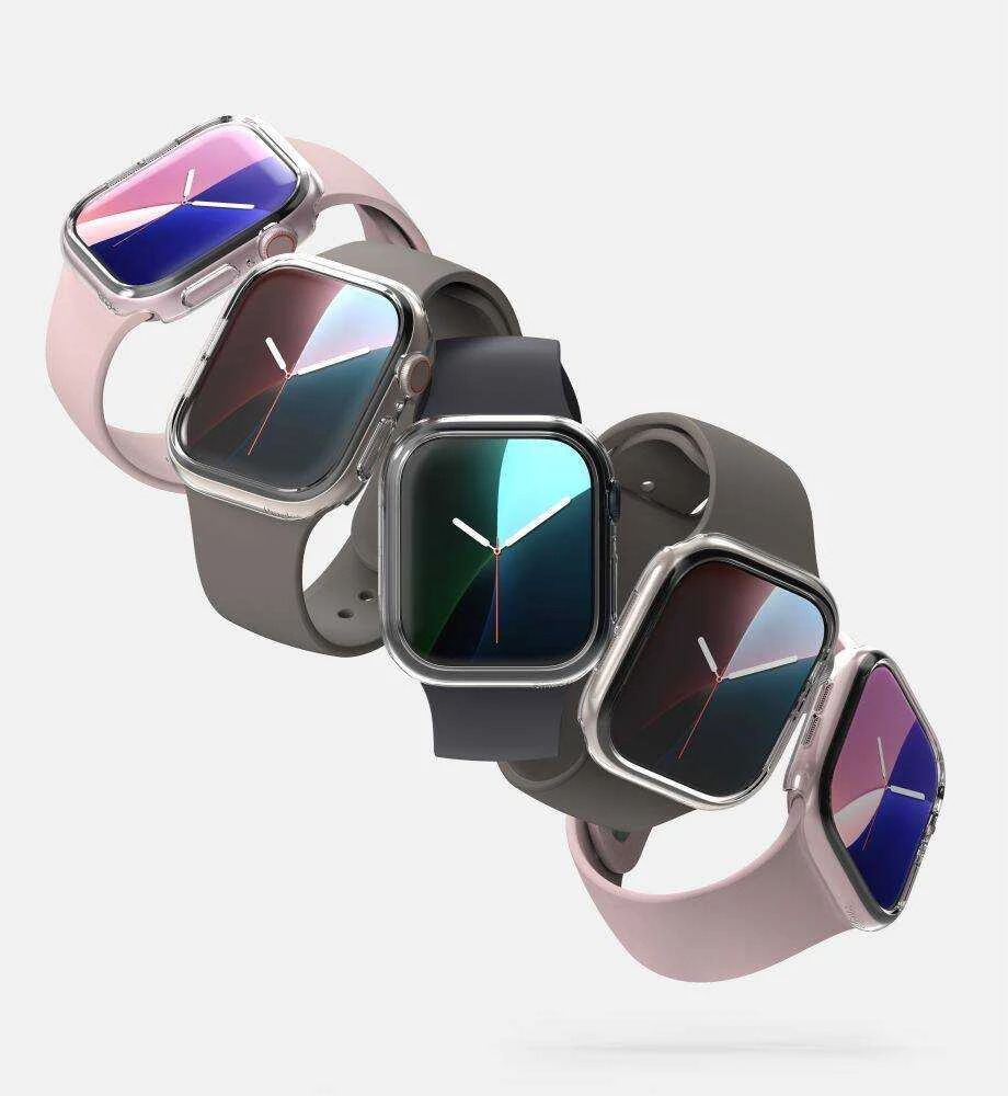 Dėklas Apple Watch 10 (46mm) Ringke Slim 2-pack Clear & Matte juodos spalvos