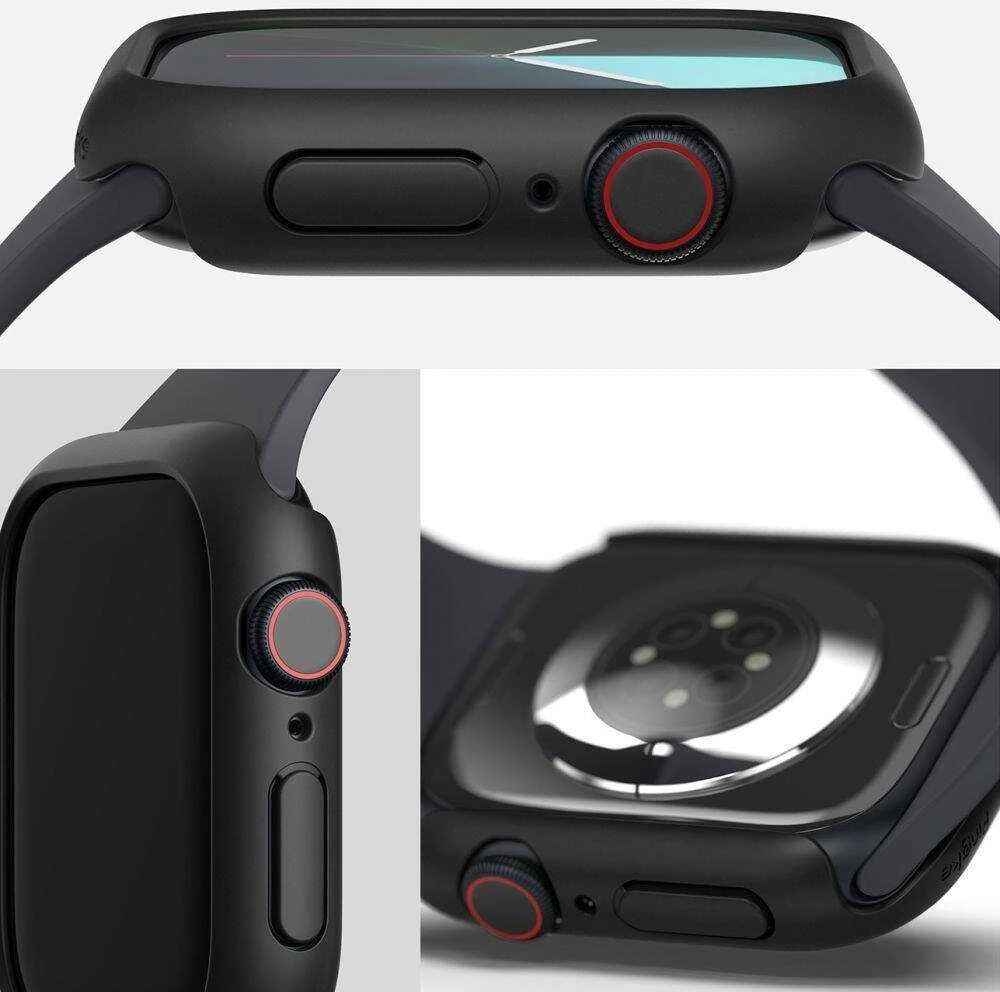 Dėklas Apple Watch 10 (46mm) Ringke Slim 2-pack Clear & Matte juodos spalvos