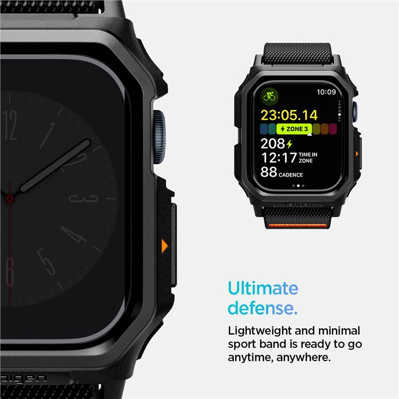 Spigen Lite Fit Pro, matte juodos spalvos – Apple Watch 11/10 46mm