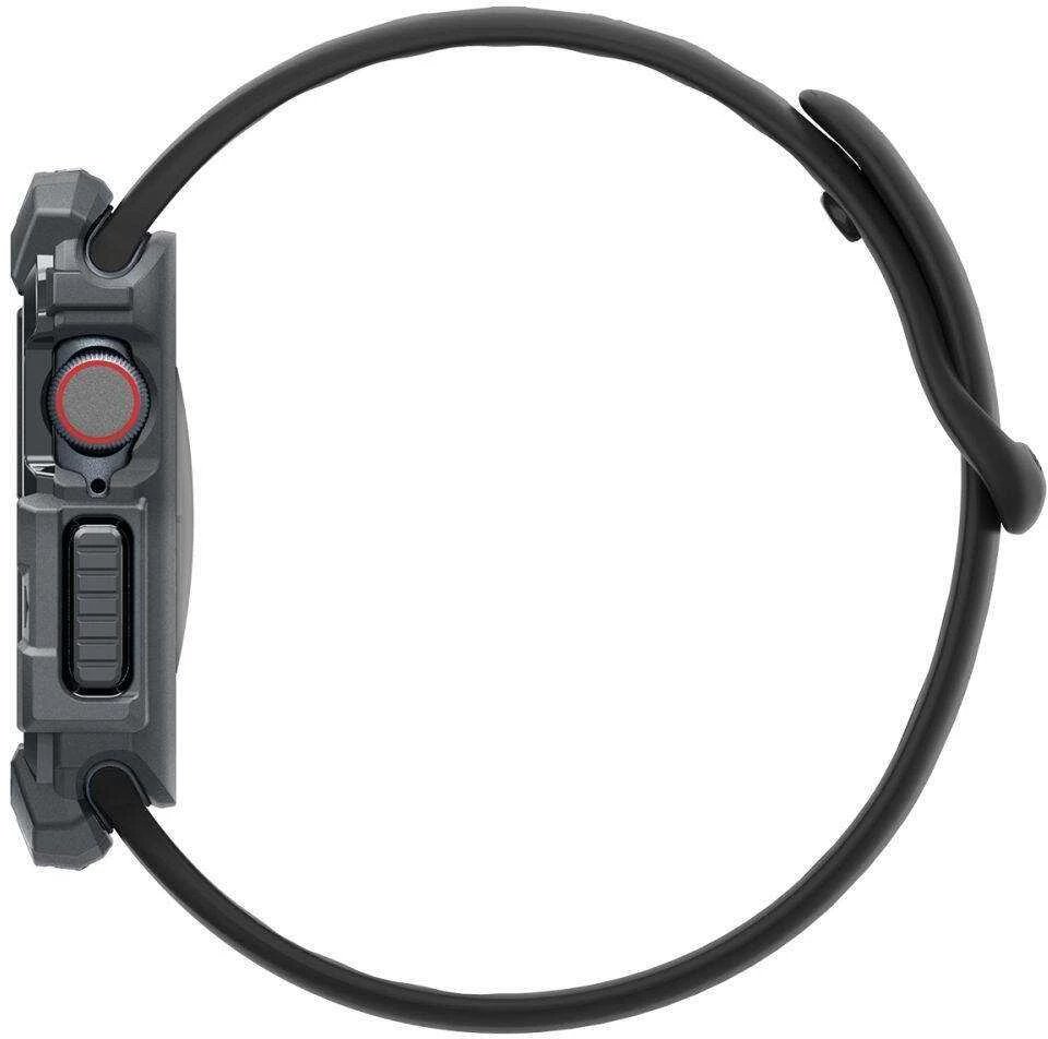 Dėklas Apple Watch 10 (46mm) Spigen Rugged Armor Dark pilka