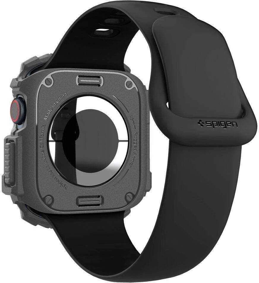 Dėklas Apple Watch 10 (46mm) Spigen Rugged Armor Dark pilka