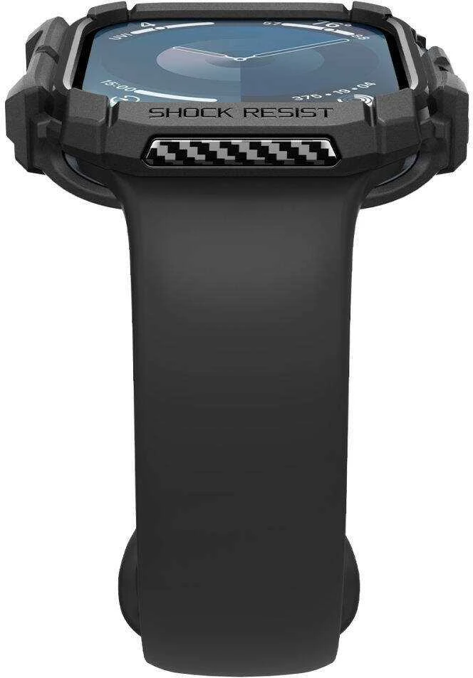 Dėklas Apple Watch 10 (46mm) Spigen Rugged Armor Matte juodas