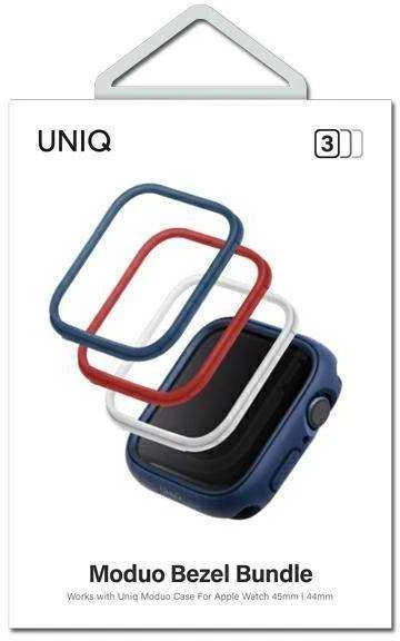 Uniq Išmaniojo laikrodžio Apple Watch 4/5/6/7/8/SE ekrano rėmelis, Mėlynos/Raudonos/Baltos spalvos, 44/45mm