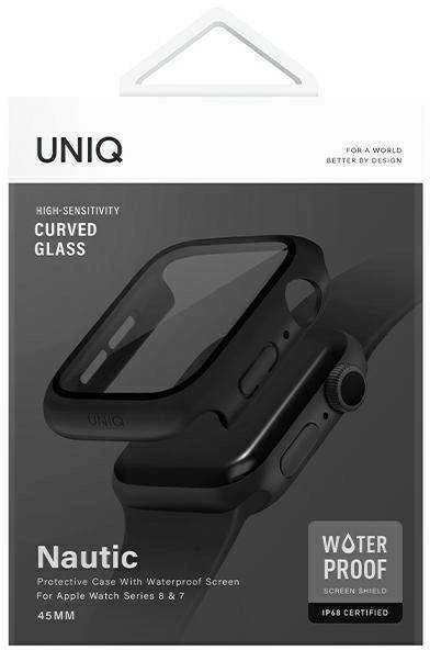 UNIQ Dėklas Nautic Apple Watch Series 7/8/9 45 mm juodos spalvos