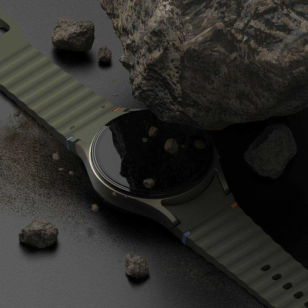 Dėklas + apsauginis stiklas Samsung Galaxy Watch 7 (44 mm) Ringke Slim Titanium juodos spalvos