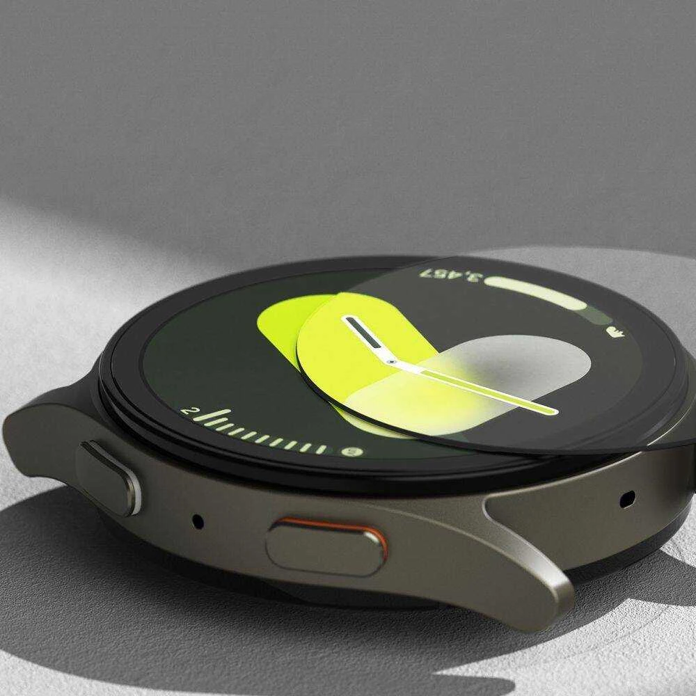 Dėklas + apsauginis stiklas Samsung Galaxy Watch 7 (44 mm) Ringke Slim Titanium juodos spalvos
