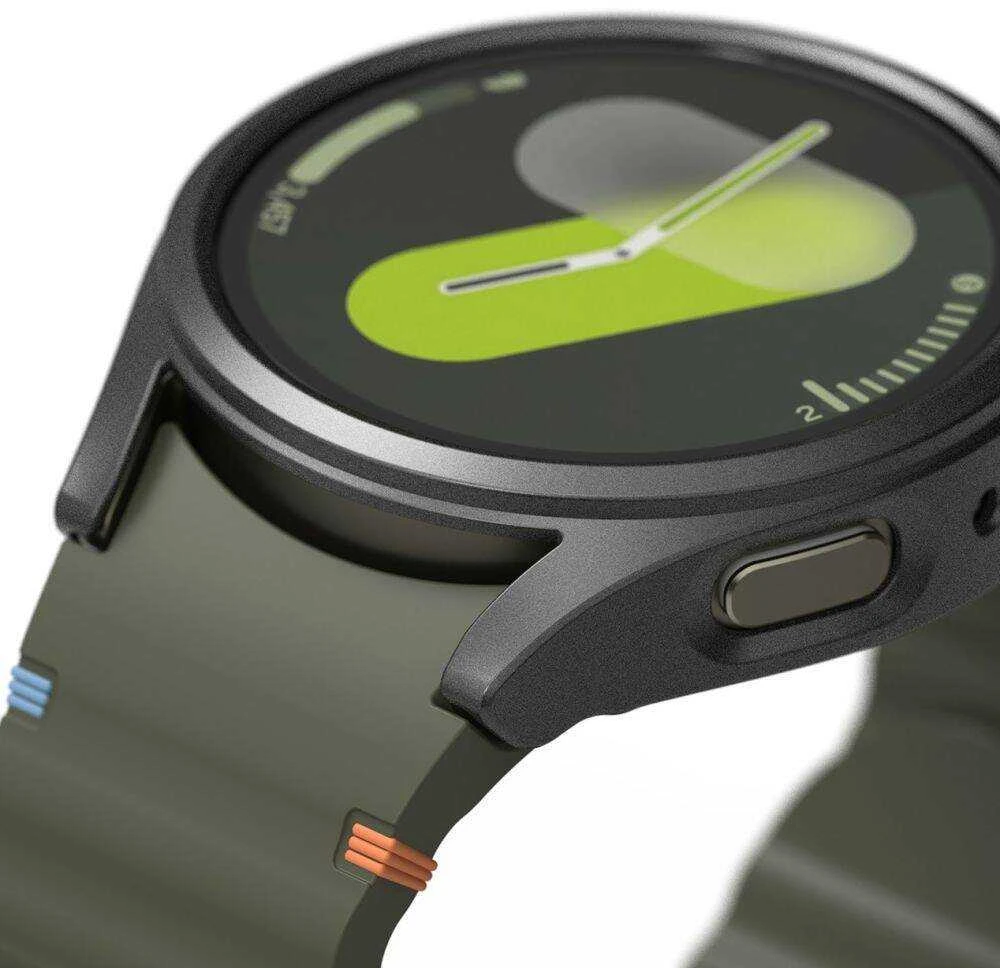 Dėklas + apsauginis stiklas Samsung Galaxy Watch 7 (44 mm) Ringke Slim Titanium juodos spalvos