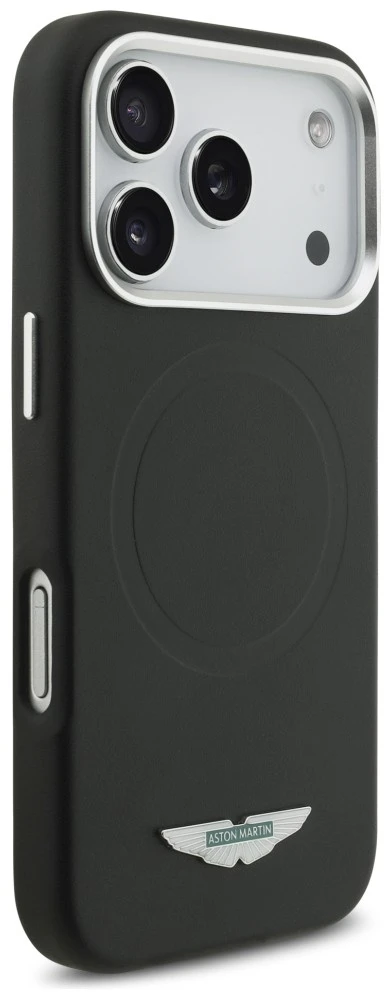 Dėklas Aston Martin HC FW Logo MagSafe iPhone 17 Pro juodos spalvos