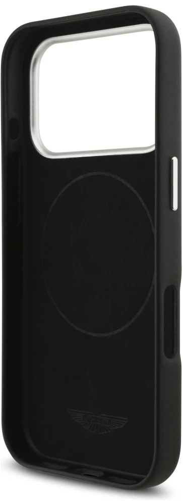 Dėklas Aston Martin HC FW Logo MagSafe iPhone 17 Pro juodos spalvos