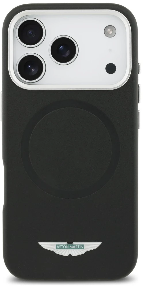 Dėklas Aston Martin HC FW Logo MagSafe iPhone 17 Pro juodos spalvos
