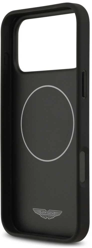 Dėklas Aston Martin HC Kevlar Counter Design MagSafe skirtas Apple iPhone 17 Pro Max juodos spalvos