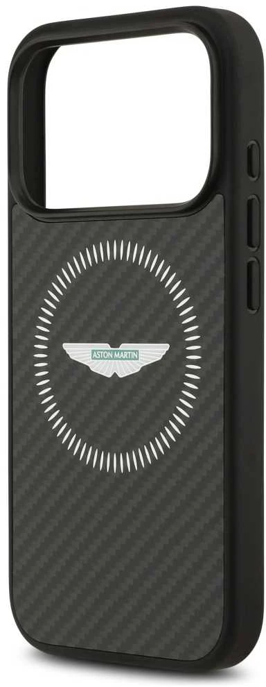 Dėklas Aston Martin HC Kevlar Counter Design MagSafe skirtas Apple iPhone 17 Pro juodos spalvos