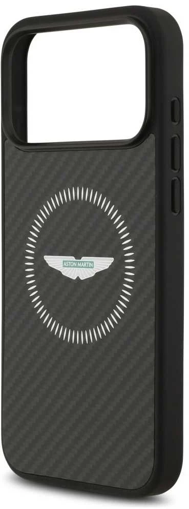 Dėklas Aston Martin HC Kevlar Counter Design MagSafe skirtas Apple iPhone 17 Pro Max juodos spalvos