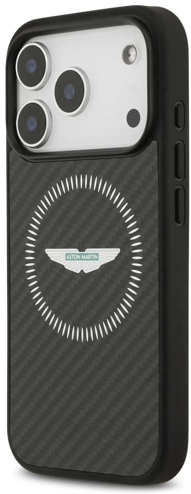 Dėklas Aston Martin HC Kevlar Counter Design MagSafe skirtas Apple iPhone 17 Pro juodos spalvos