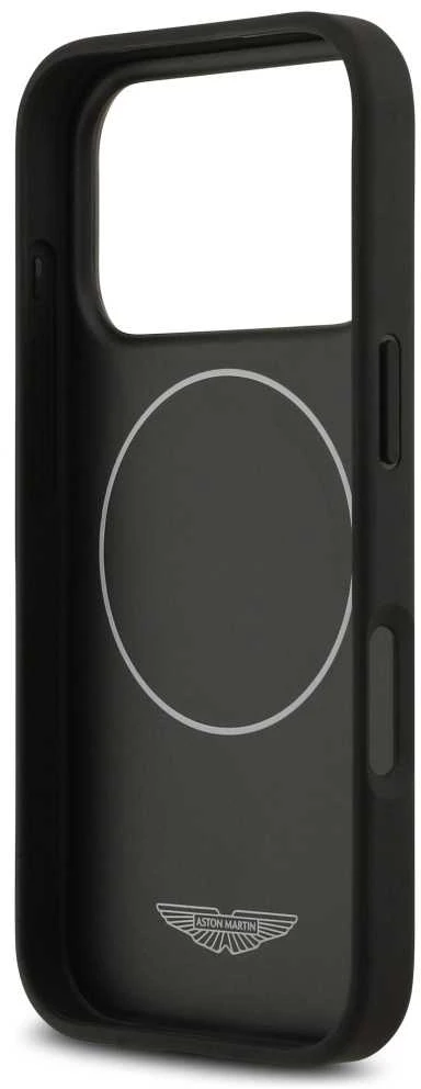 Dėklas Aston Martin HC Kevlar Counter Design MagSafe skirtas Apple iPhone 17 Pro juodos spalvos