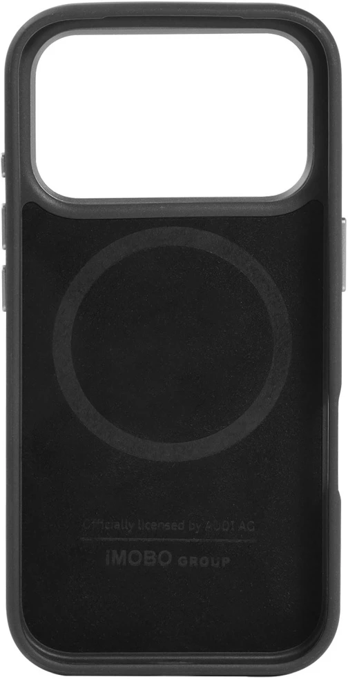 Dėklas Audi A6 Synthetic Leather MagSafe Apple iPhone 17 Pro juodos spalvos