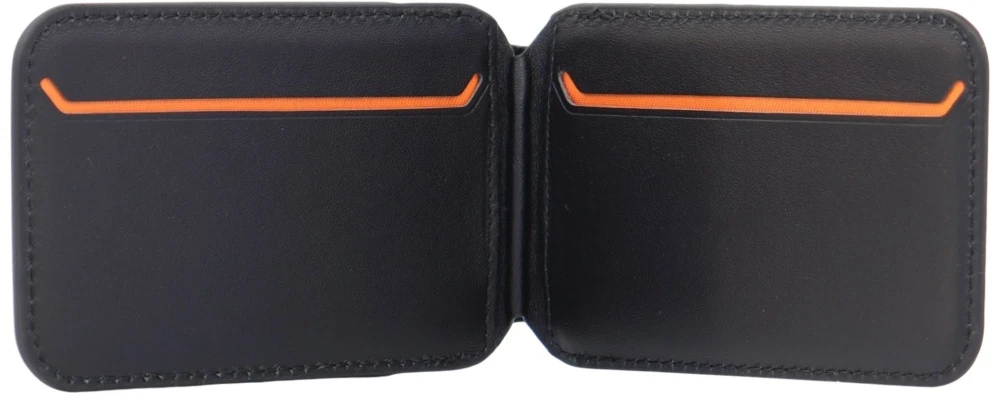 Dėklas Audi Lamborghini D1 Genuine Leather MagSafe mobile phone wallet - juodas and oranžinis