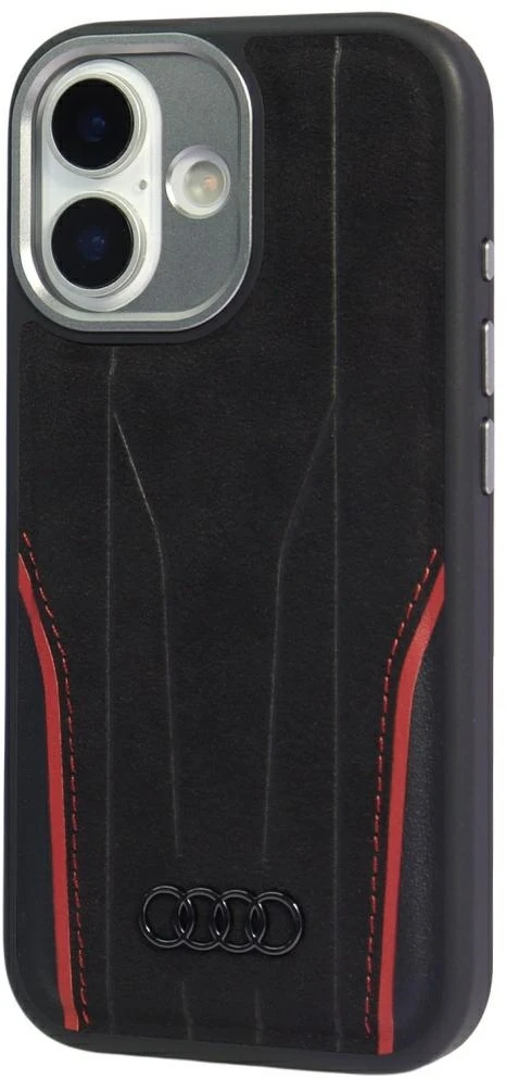 Dėklas Audi R8 Genuine Leather MagSafe for Apple iPhone 17 juodos spalvos-red