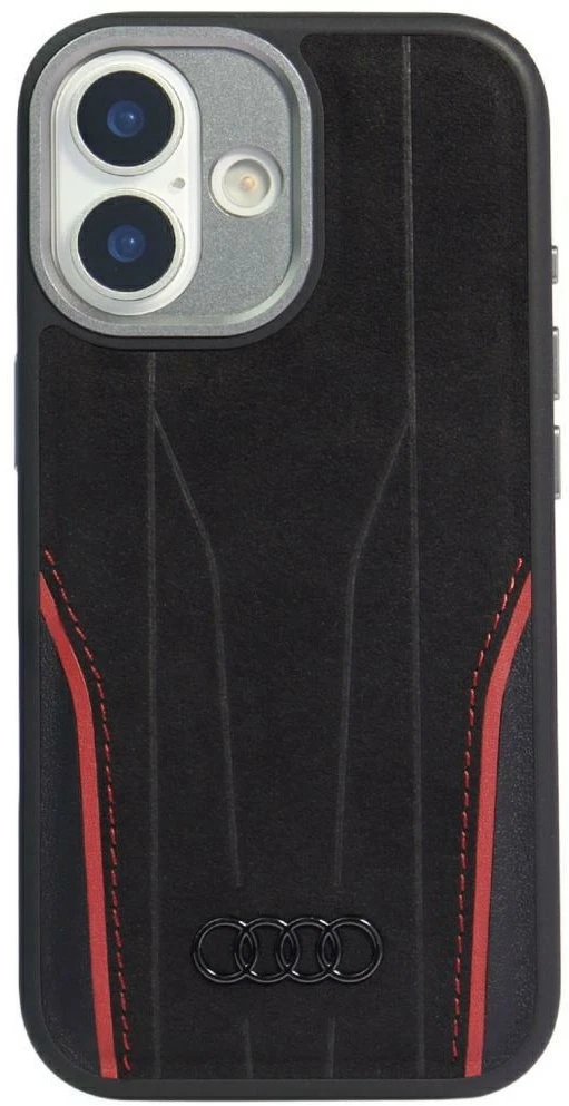 Dėklas Audi R8 Genuine Leather MagSafe for Apple iPhone 17 juodos spalvos-red