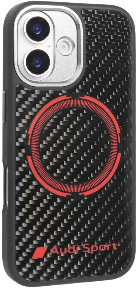 Dėklas Audi RSQ Carbon Fiber Sport Raudona Circle MagSafe for Apple iPhone 17 juodos spalvos