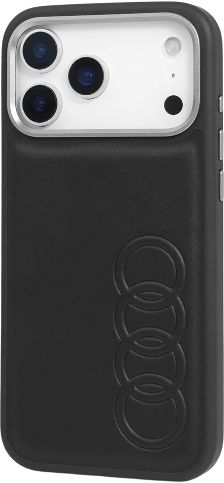 Dėklas Audi TT Synthetic Leather MagSafe Apple iPhone 17 Pro juodos spalvos