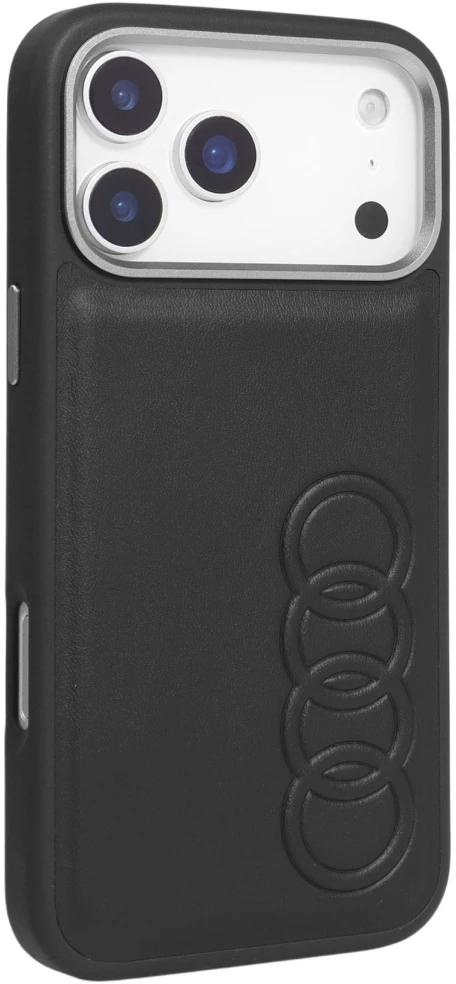 Dėklas Audi TT Synthetic Leather MagSafe Apple iPhone 17 Pro Max juodos spalvos