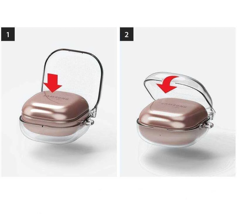 Dėklas ausinėms Samsung Galaxy Buds Live / Pro Ringke Hinge Clear skaidrus