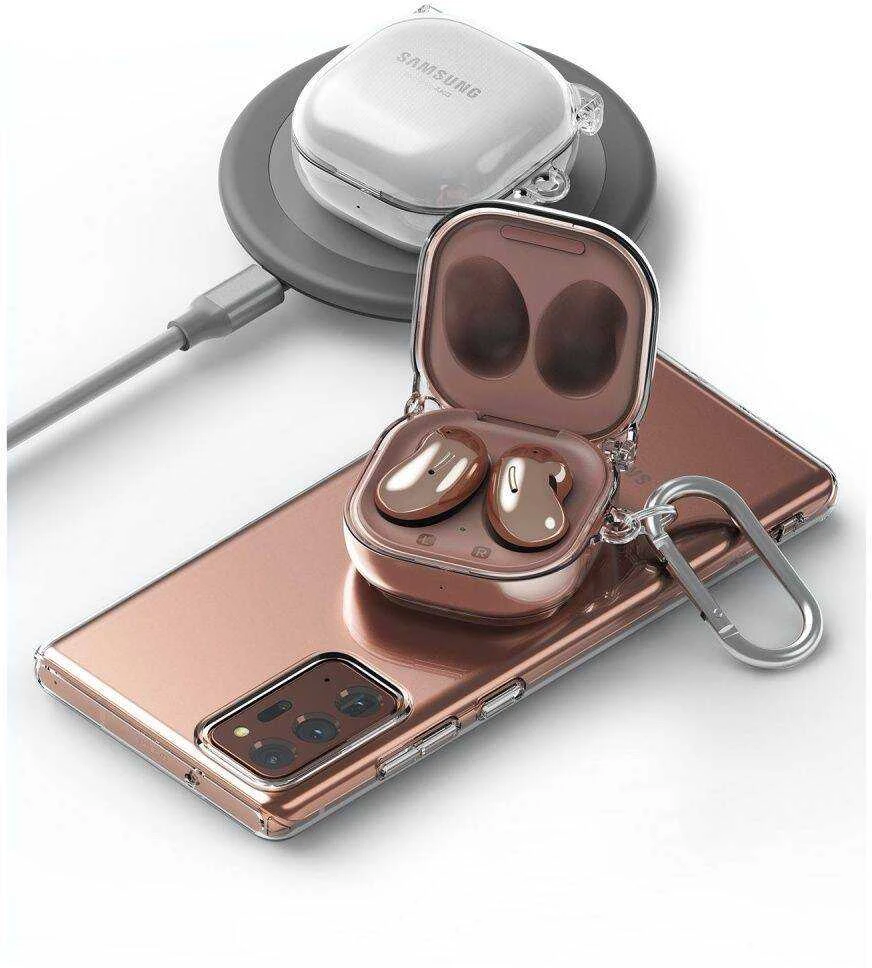 Dėklas ausinėms Samsung Galaxy Buds Live / Pro Ringke Hinge Clear skaidrus