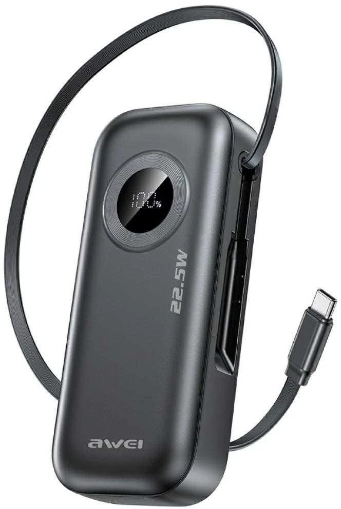 AWEI PowerBank PA-9 10000mAh 22.5W juodos spalvos