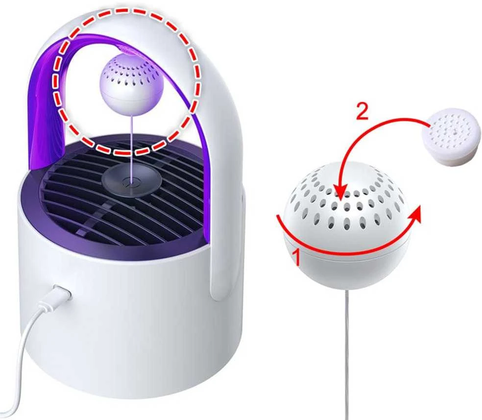 Dėklas Baseus Fragrance traps mosquito killing lamp Star UV 3 pieces (ACMWD-B) baltos spalvos