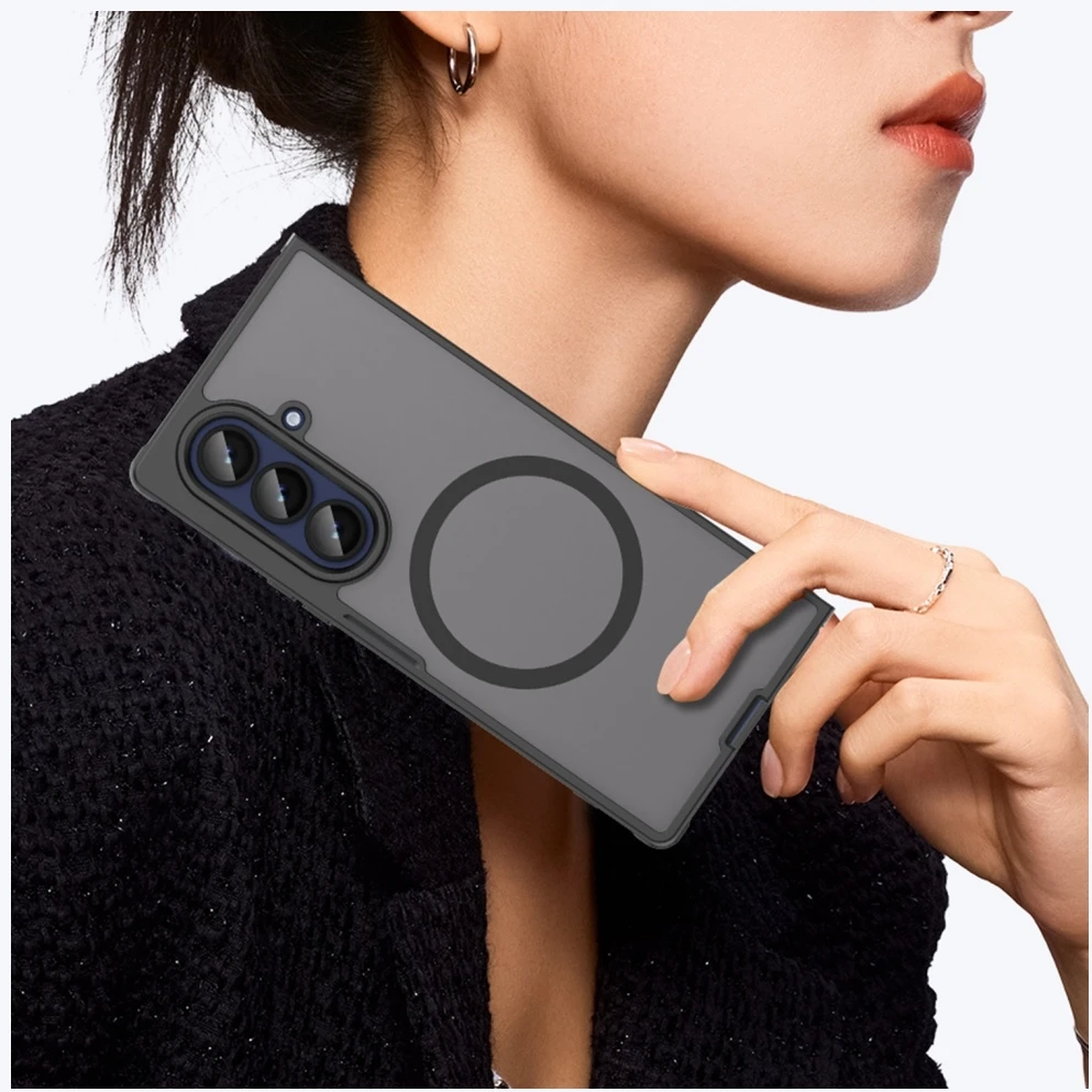 Dėklas Beline MagSafe Samsung Galaxy Z Fold7 juodos spalvos