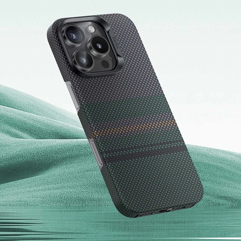 „Benks Magnetic Armor Air Aurora Kevlar 600D“ dėklas (SA66), skirtas Apple iPhone 16 Pro Max.