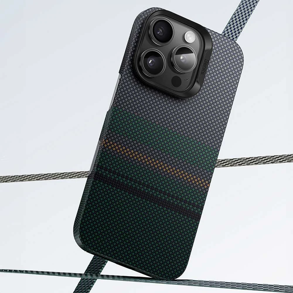 „Benks Magnetic Armor Air Aurora Kevlar 600D“ dėklas (SA65), skirtas Apple iPhone 16 Pro telefonui.