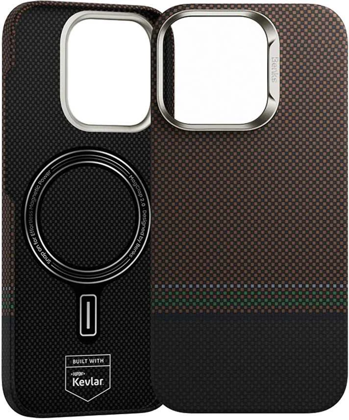 „Benks Magnetic Armor Air Prestige Kevlar 600D“ dėklas (G065), skirtas Apple iPhone 16 Pro telefonui.