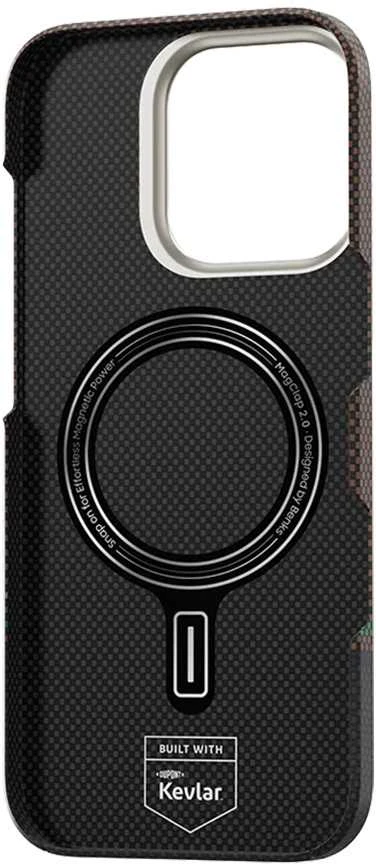 „Benks Magnetic Armor Air Prestige Kevlar 600D“ dėklas (G065), skirtas Apple iPhone 16 Pro telefonui.