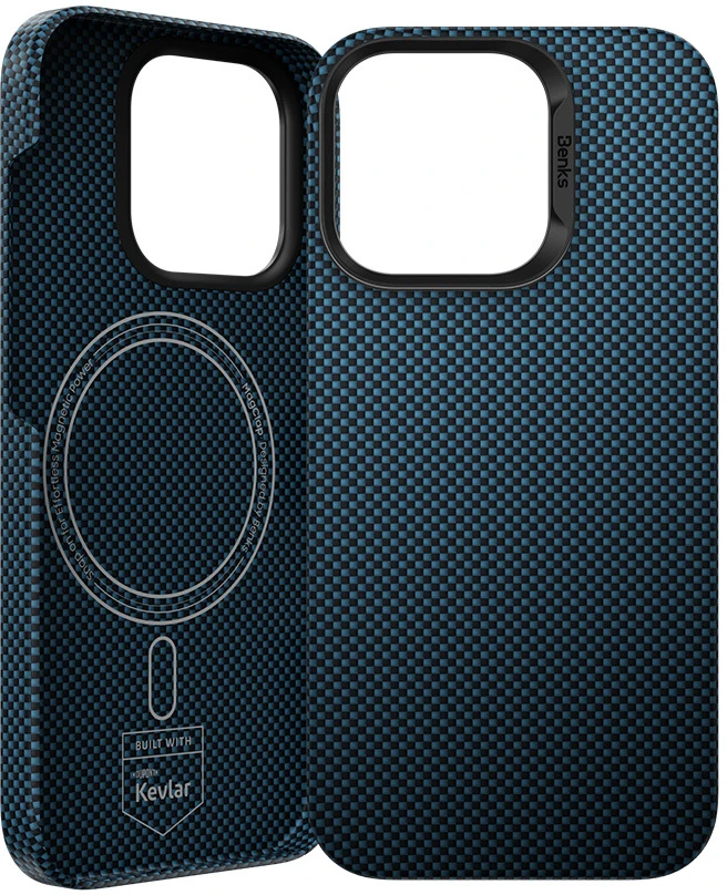 Dėklas Benks Magnetic Armor Tint Kevlar 1000D (0064) for Iphone 16 Plus mėlynas