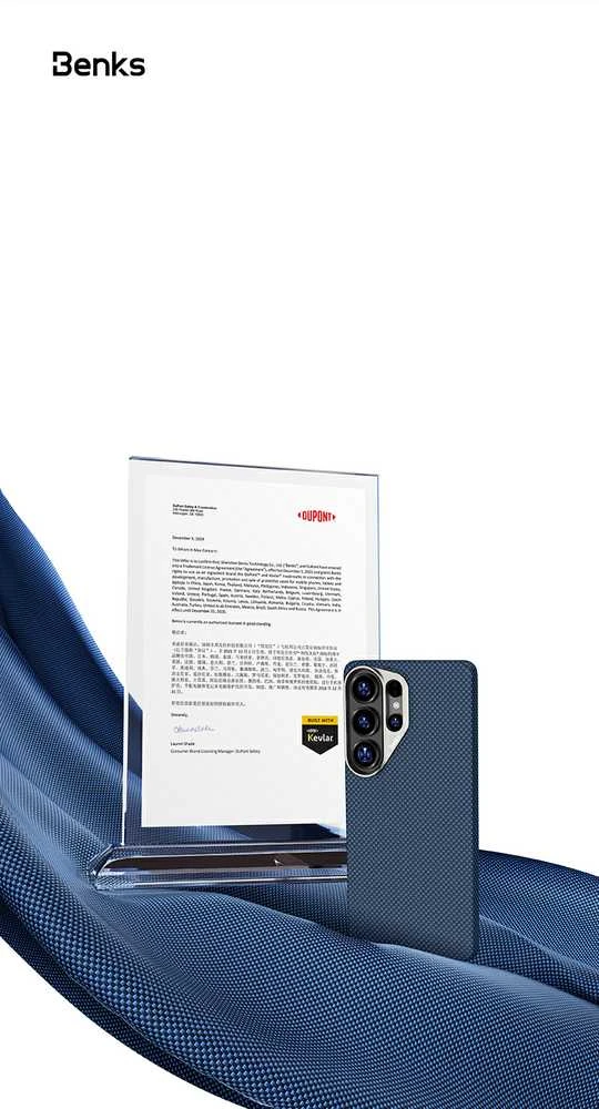 Dėklas Benks Magnetic Armor Tint Kevlar 1000D (B049) skirtas Samsung Galaxy S26 Plus mėlynas