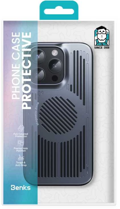 Dėklas Benks Magnetic Biliz Cooling Case (0057) skirtas Apple iPhone 14 Pro pilkos spalvos