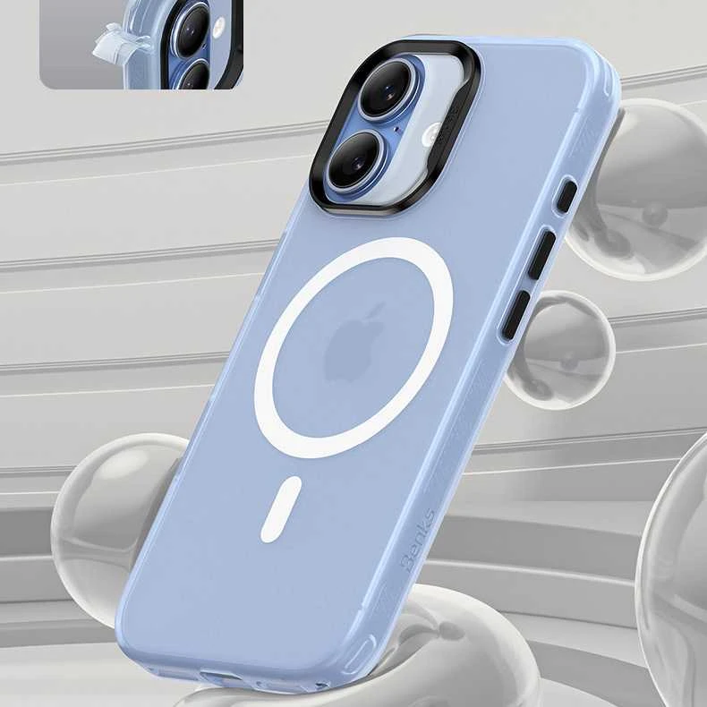 Dėklas Benks Magnetic Lucid Armor Case (C067) skirtas Apple iPhone 17 mėlynos spalvos (Camera Control Button)