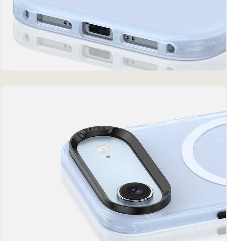 Dėklas Benks Magnetic Lucid Armor Case (C068) skirtas Apple iPhone 17 Air mėlynos spalvos (Camera Control Button)