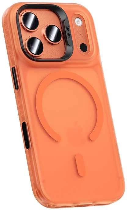 Dėklas Benks Magnetic Lucid Armor Case (C070) skirtas Apple iPhone 17 Pro Max oranžinės spalvos (Camera Control Button)