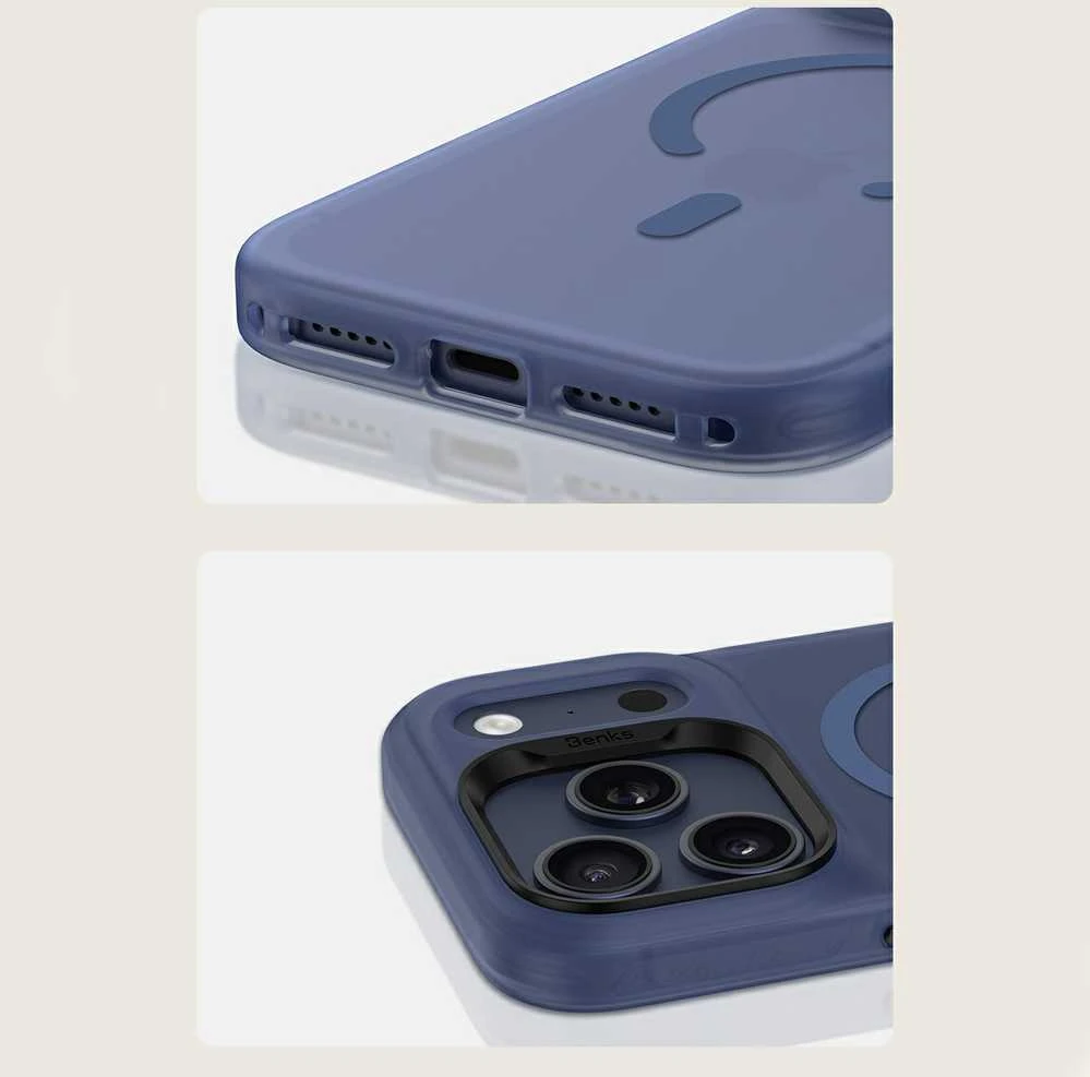 Dėklas Benks Magnetic Lucid Armor Case (C070) skirtas iPhone 17 Pro Max mėlynos spalvos (Camera Control Button)