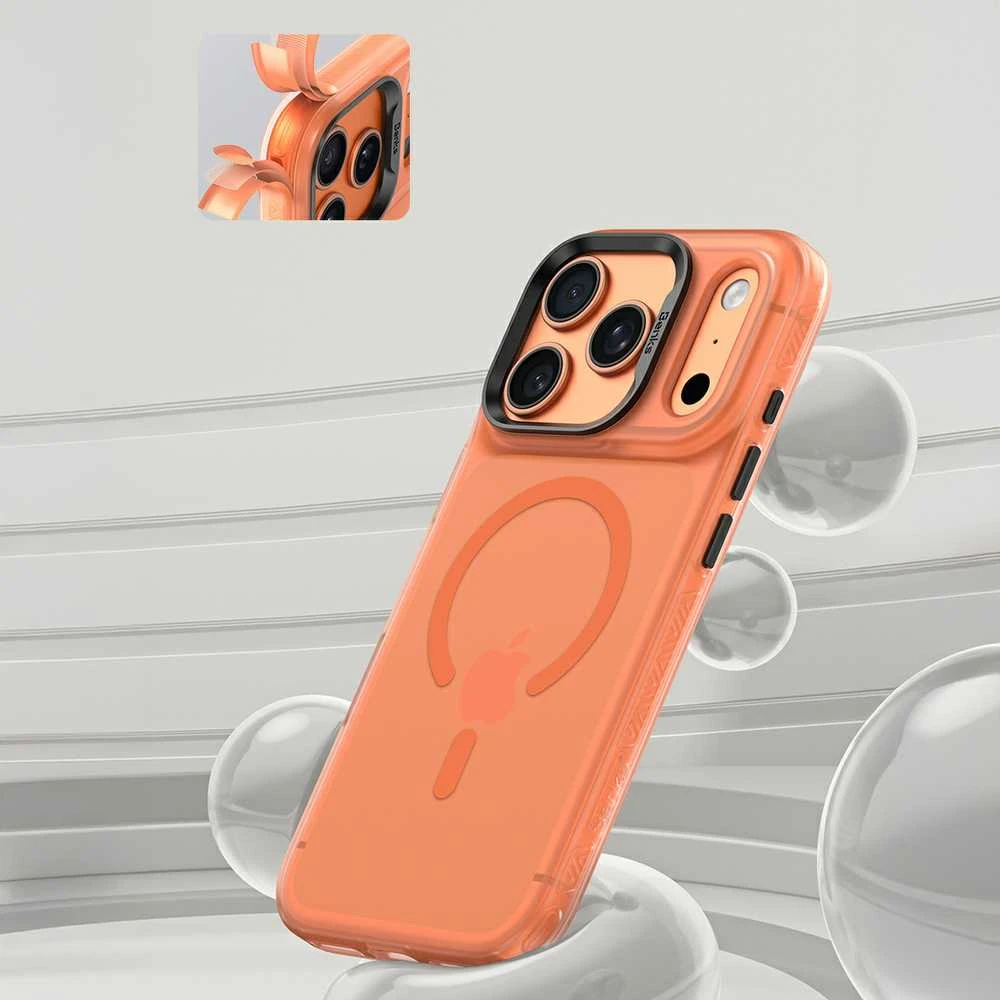 Dėklas Benks Magnetic Lucid Armor Case (C070) skirtas Apple iPhone 17 Pro Max oranžinės spalvos (Camera Control Button)