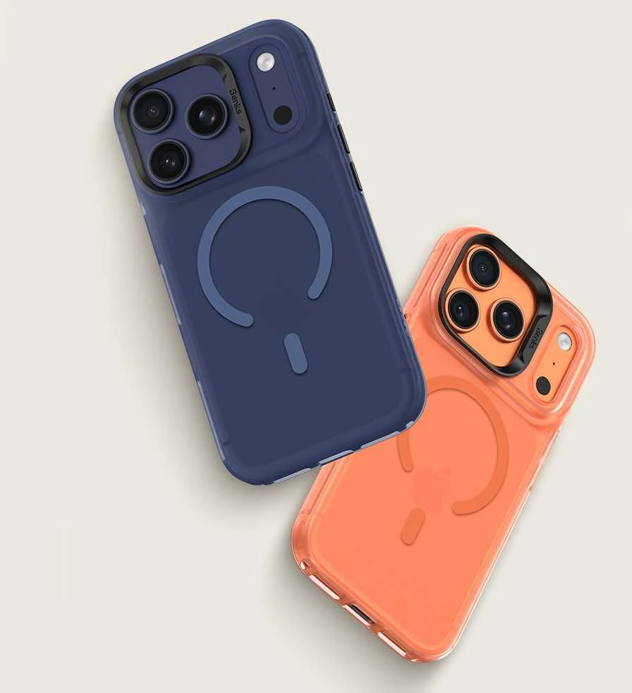 Dėklas Benks Magnetic Lucid Armor Case (C070) skirtas Apple iPhone 17 Pro Max oranžinės spalvos (Camera Control Button)