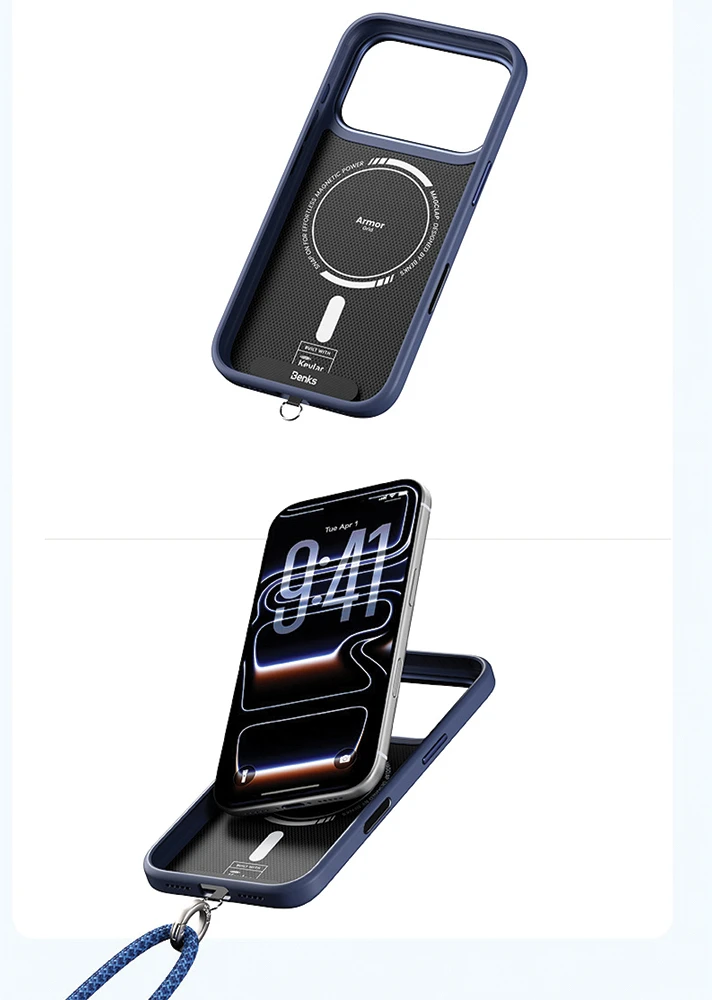 Benks short strap GS02 ArmorGrid (C.Q.GS.00.BE.0002) skirtas telefonui mėlynos spalvos