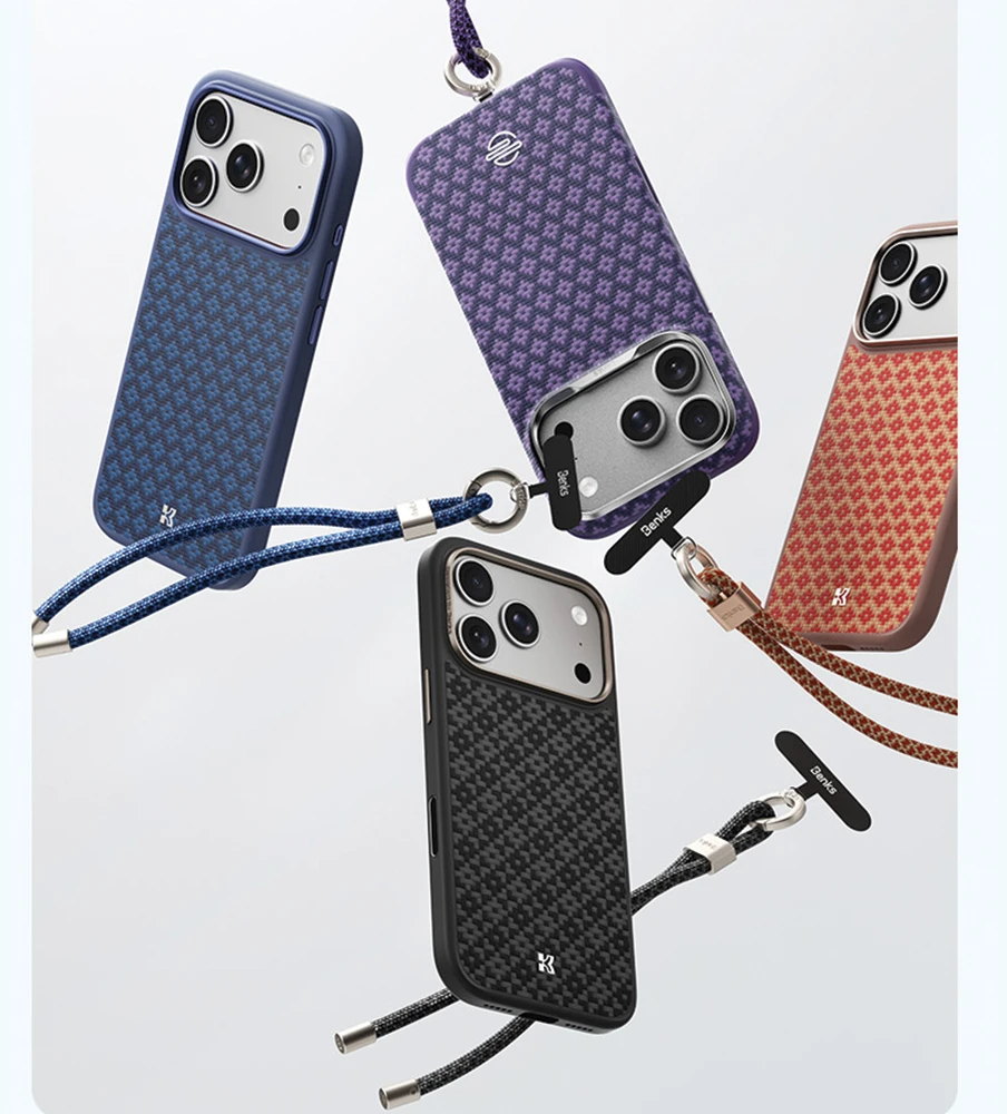 Benks short strap GS02 ArmorGrid (C.Q.GS.00.BK.0002) skirtas telefonui juodos spalvos