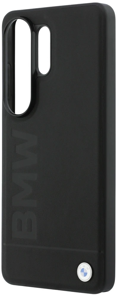 Dėklas BMW Leather Hot Stamp MagSafe Samsung Galaxy S26 Ultra juodos spalvos