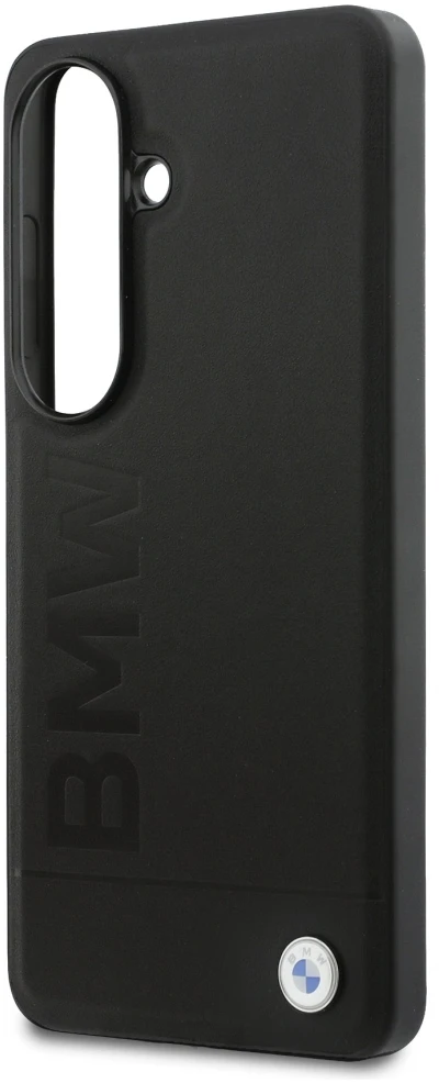 Dėklas BMW Leather Hot Stamp MagSafe Samsung Galaxy S26 juodos spalvos