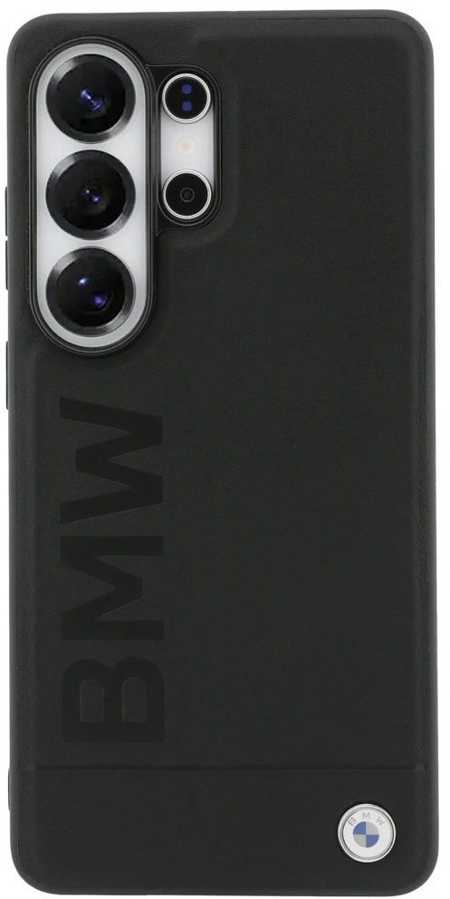 Dėklas BMW Leather Hot Stamp MagSafe Samsung Galaxy S26 Ultra juodos spalvos